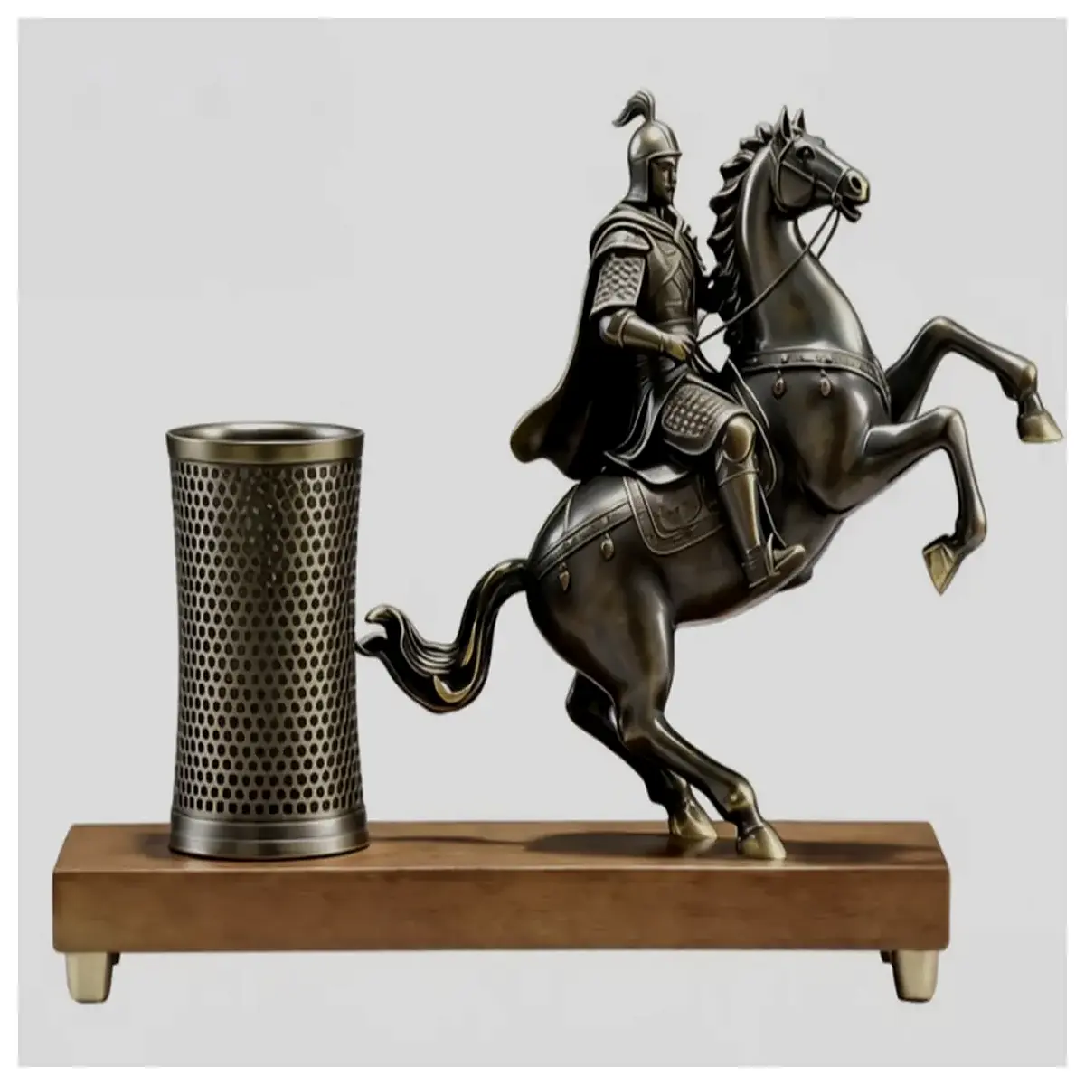 horse pen holder desk organizer metal animal statue office supplies desktop storage container for writing utensils