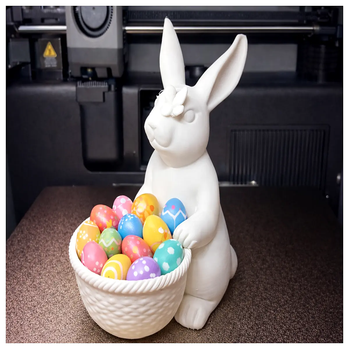 cute bunny with basket easter egg hunt kids holiday decor spring party favor