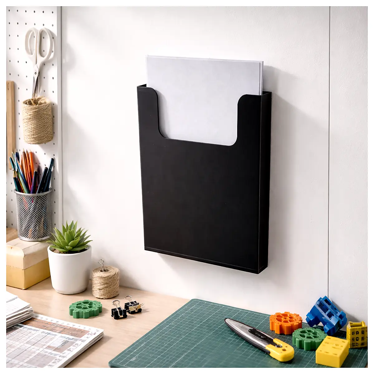 wall mounted paper holder a4 organizer shelf for office desk storage duty paper dispenser rack