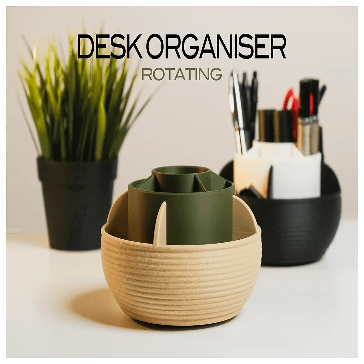 rotating desk organizer bowl for office supplies storage 360 degree spinning caddy for pens makeup and accessories