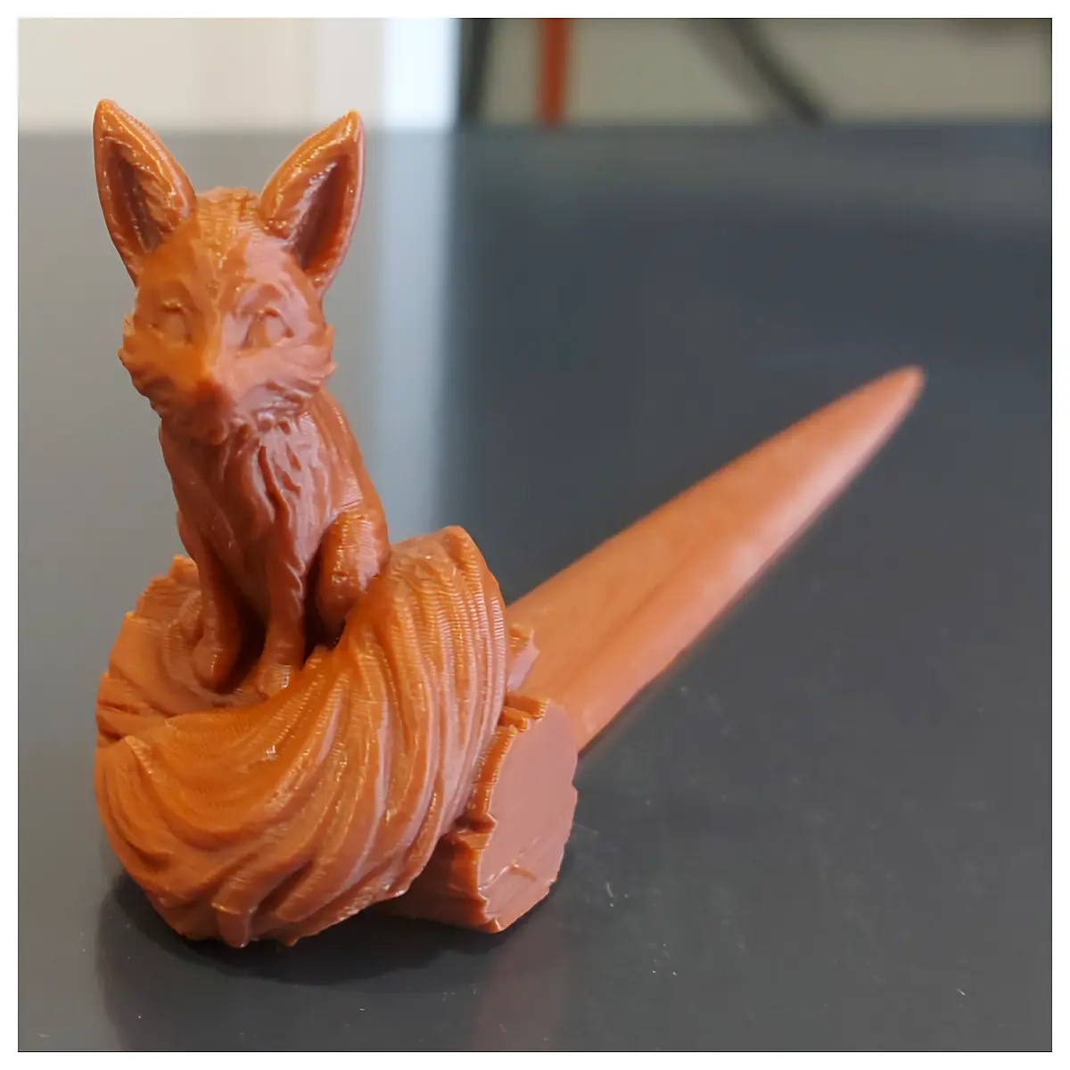 fox letter opener vintage brass desk accessory office men women stationery tool sharp blade
