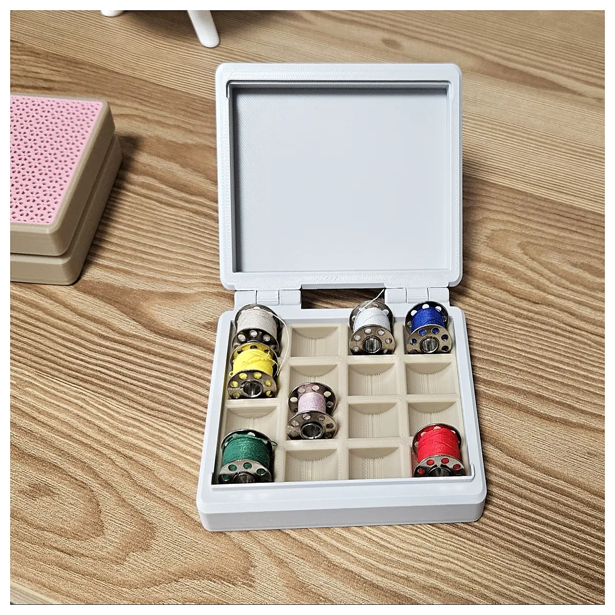 sewing thread organizer box storage container spool holder tidy case for craft supplies