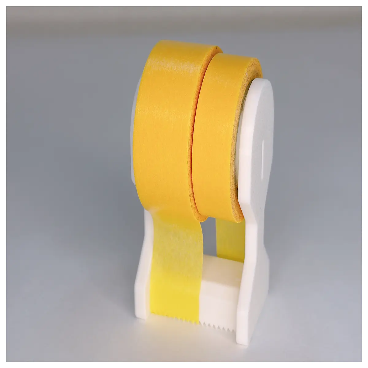 double layer masking tape dispenser holder with snap on cover cutter for professional painting supplies