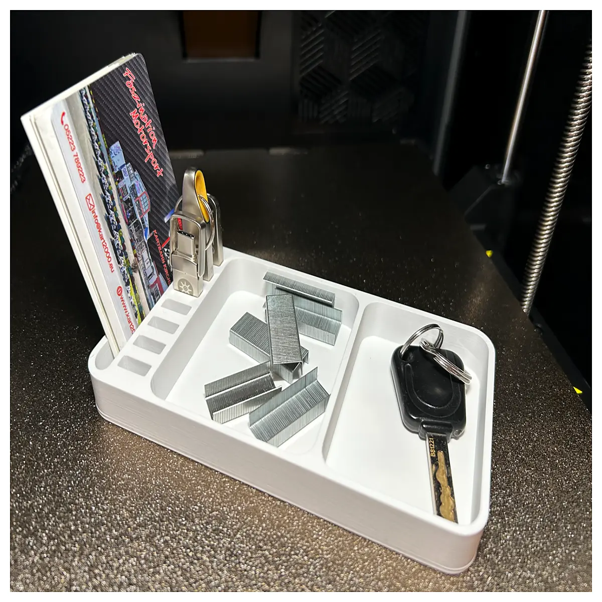 desk organizer with compartments for office supplies pen holder paper tray desktop storage for workspace clutter