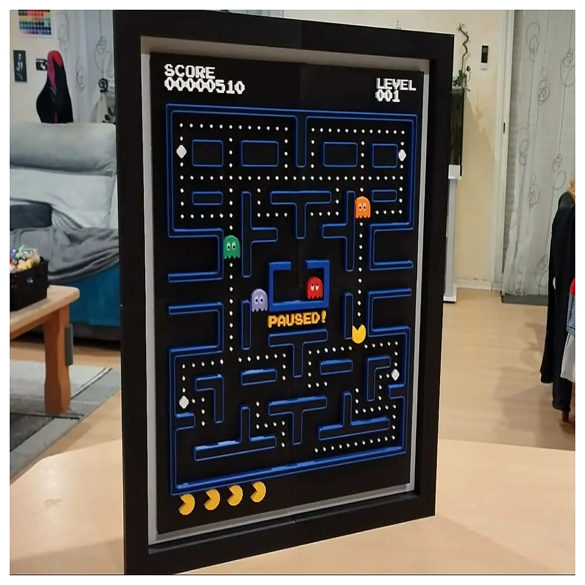 pac man wall art framed canvas print retro arcade game decor for bedroom living room gaming room
