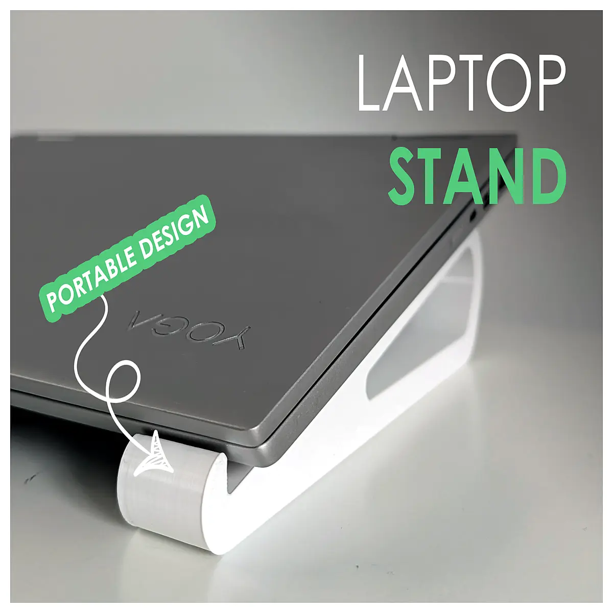 portable laptop 2 piece no assembly needed ergonomic desk riser for home office travel lightweight adjustable notebook holder