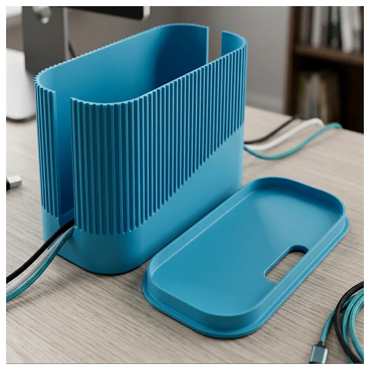 cable management box organizer for home office desktop hide wires cord storage container