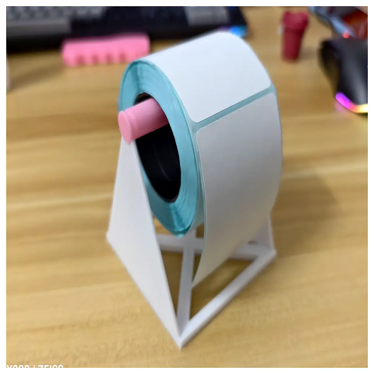 portable thermal label holder roll dispenser compact desktop shipping sticker organizer small space saving office supply
