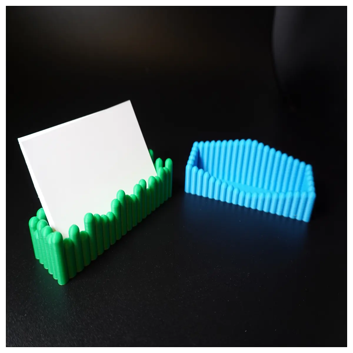 ribbed business card holder desk organizer stackable card case office supplies storage