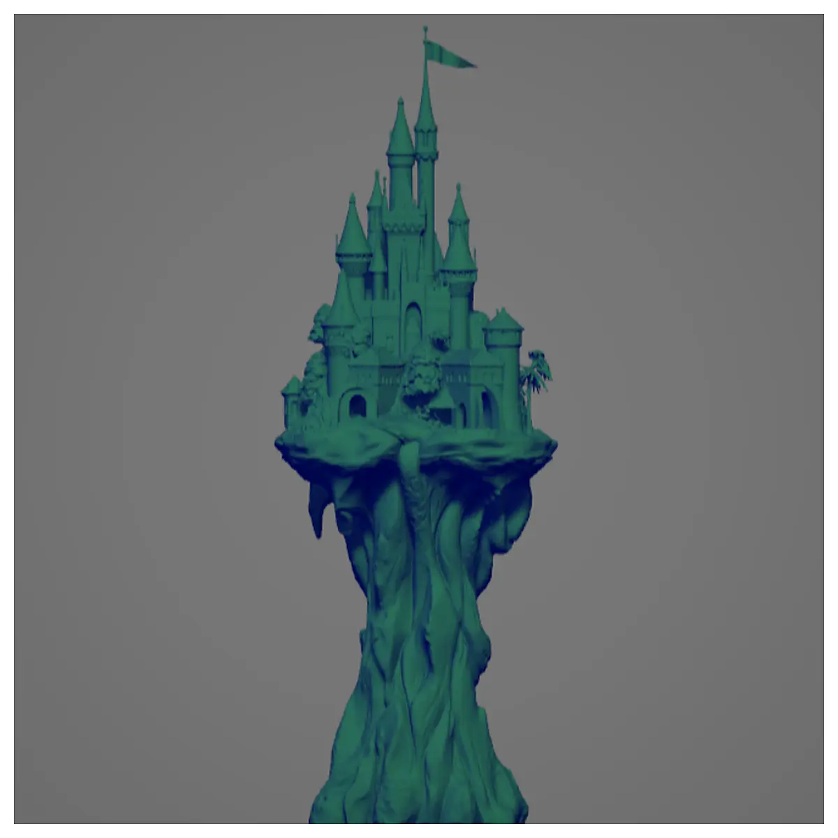 floating castle paper diy puzzle assembly craft kids adults decorative home office desk ornament