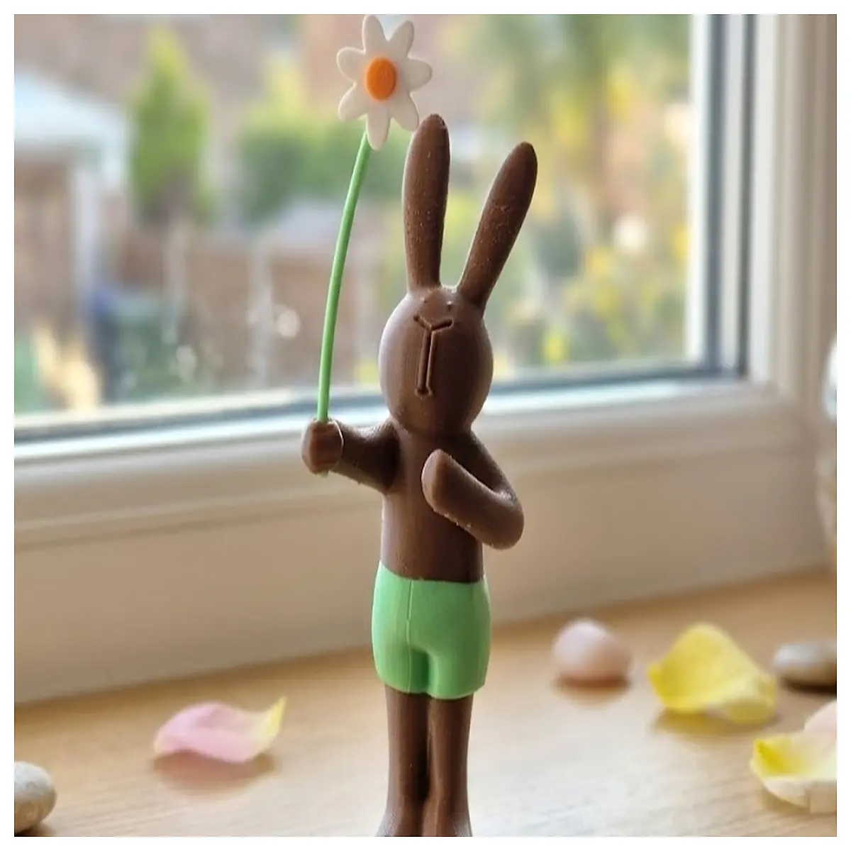 cute bunny with flowers easter decoration plush rabbit toy spring party favor kids