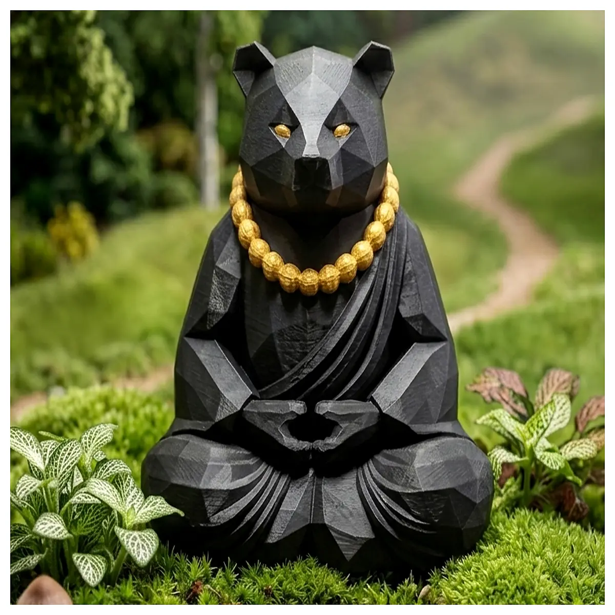 zen bear plush toy stress relief meditation cushion spiritual healing anxiety relief cozy home decor