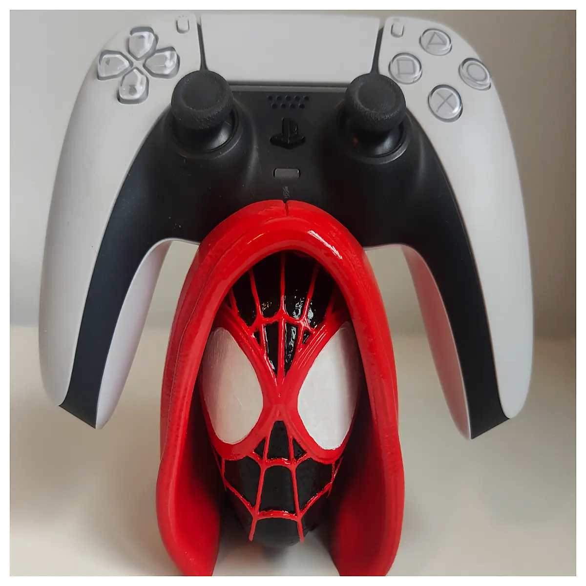 miles morales themed controller holder for ps5 gaming accessory desk organizer