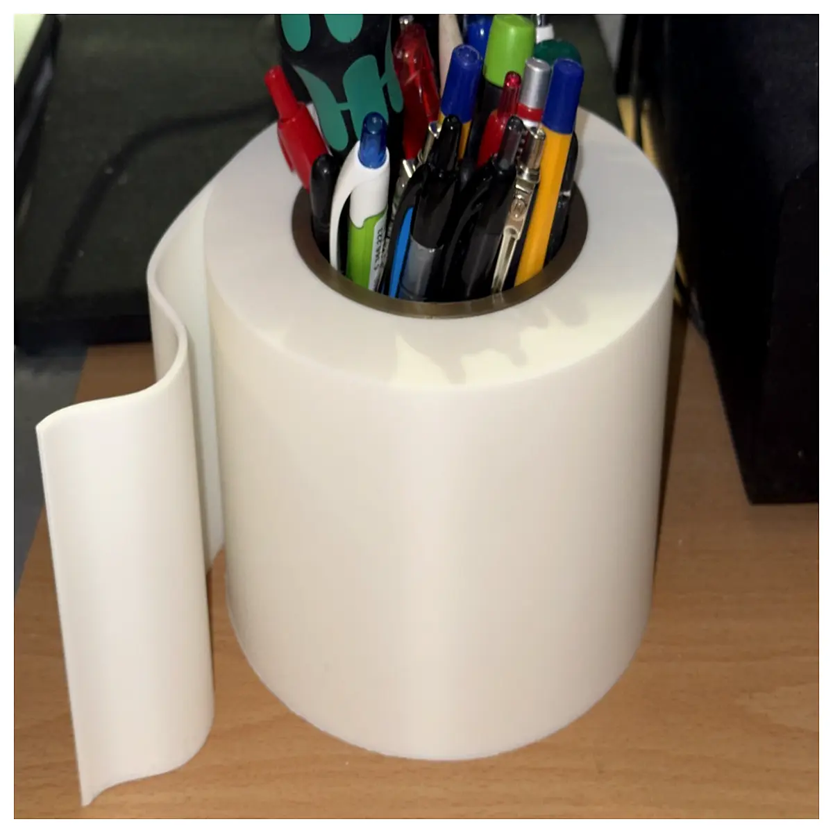 desk organizer pen holder roll paper storage cute stationery office supplies