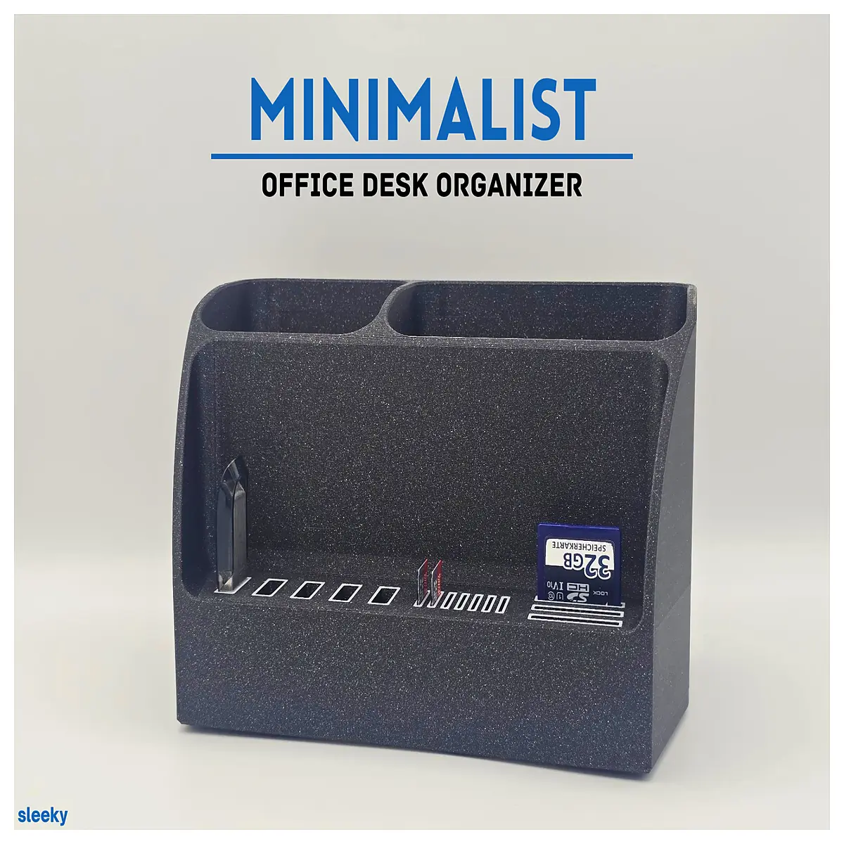 minimalist desk organizer tray simple desktop storage box office supplies holder clean workspace accessory cable management