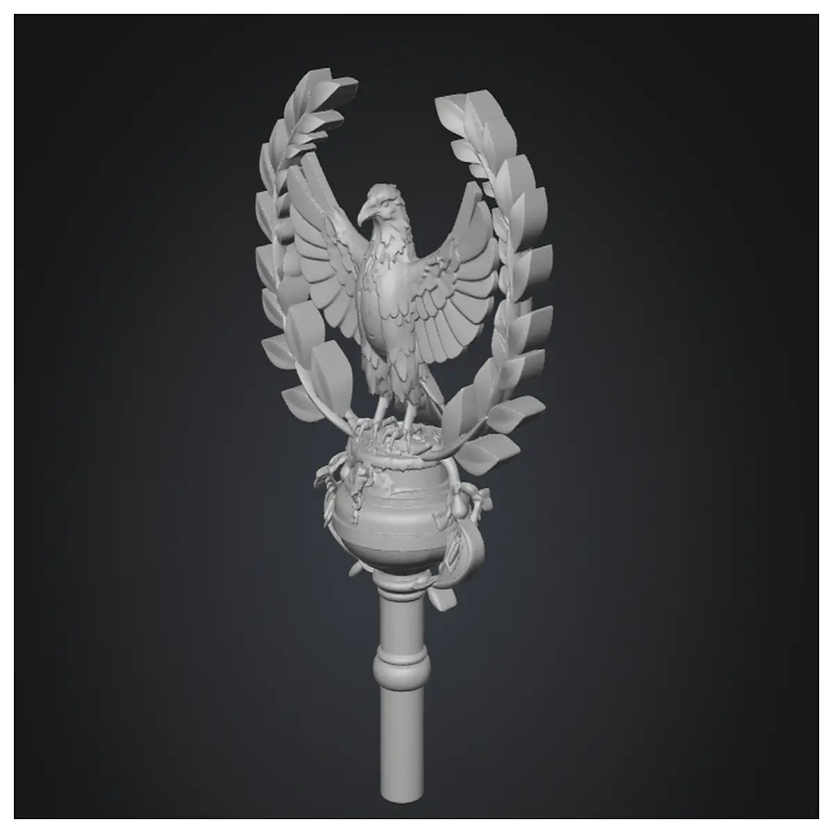 roman standard flag high detail laurel wreath historical reenactment military decor