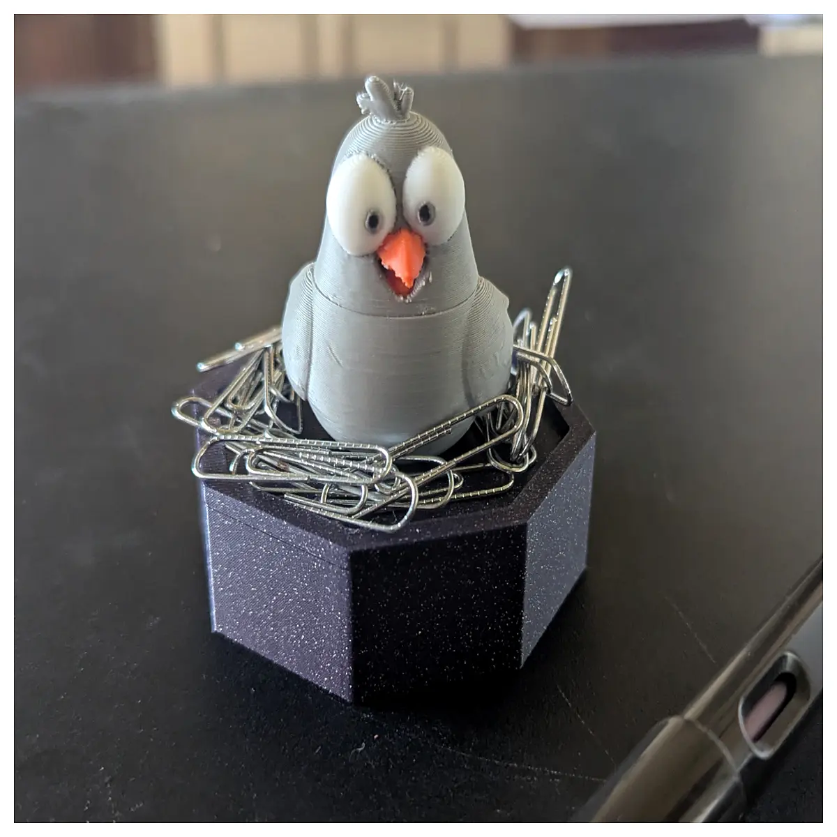 desk organizer pigeon paperclip holder cute desktop storage clip tray office supplies
