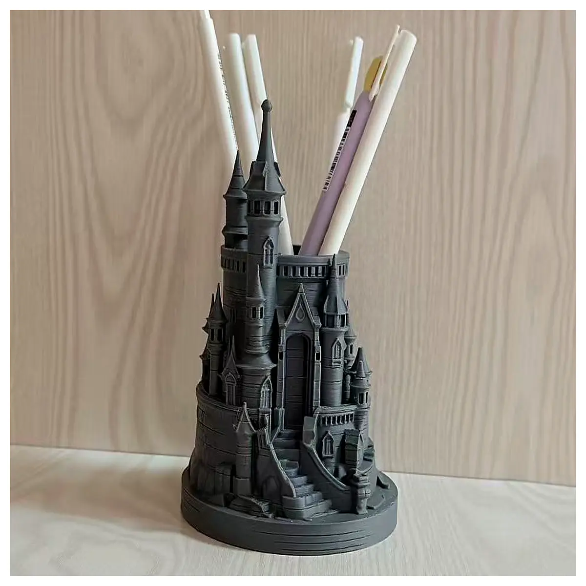 pen castle tower set fountain pen collection ornate writing instrument holder vintage calligraphy pen artistic stationery organizer wr