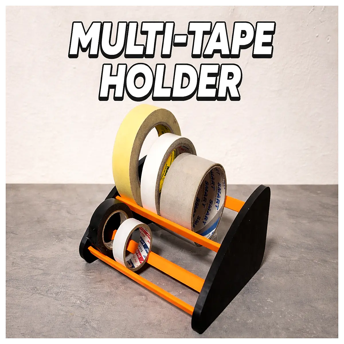 adhesive tape dispenser holder wall mount roll organizer kitchen counter sticky tape cutter