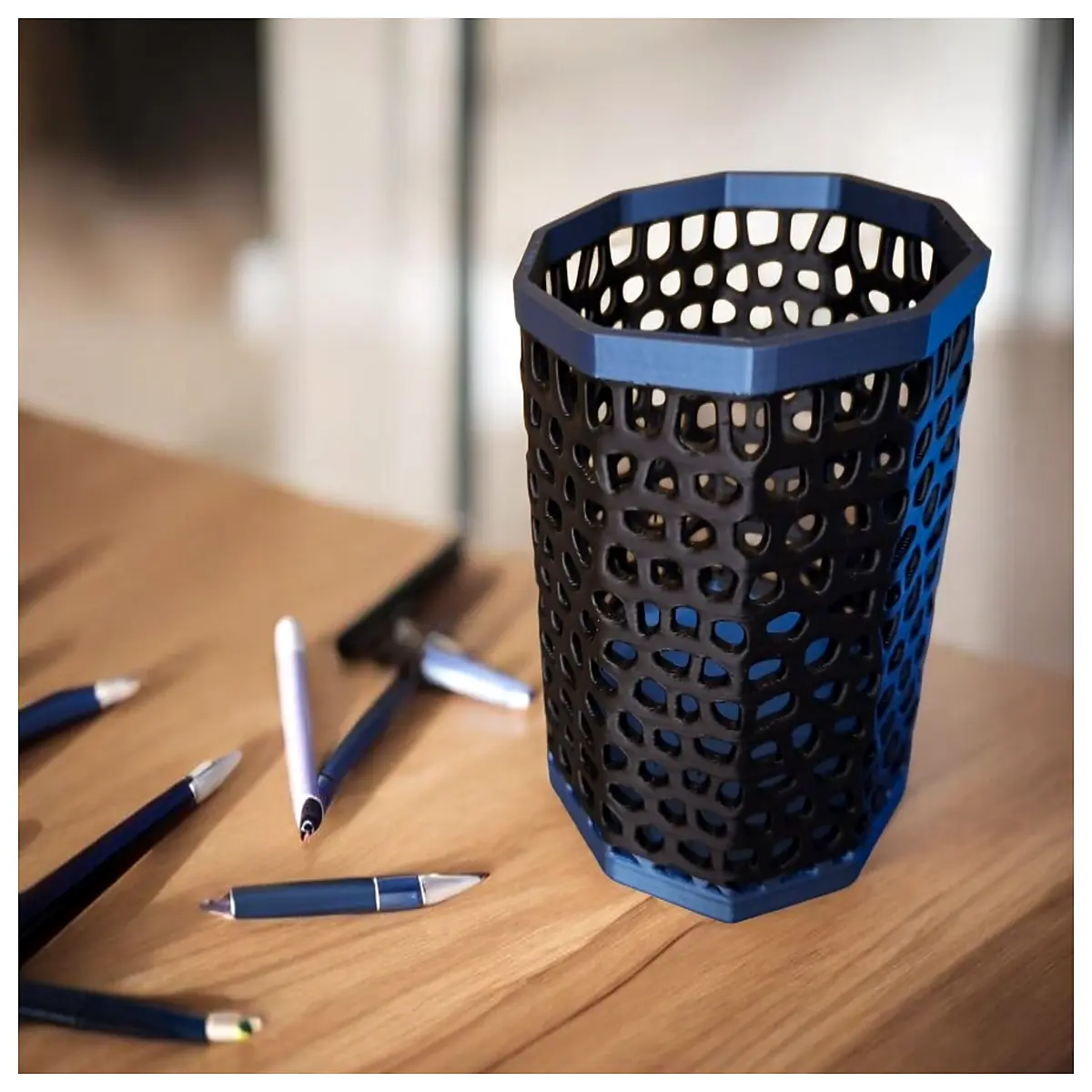 desktop organizer pen holder storage box for office supplies desk accessories metal mesh wire cage container