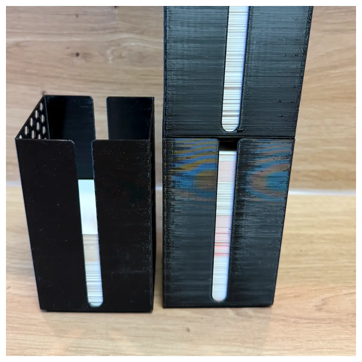 business card holder organizer desktop stackable box leather business card case storage container for office desk accessories