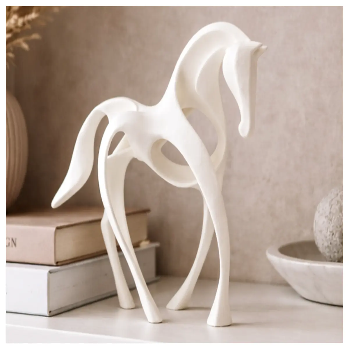 modern abstract horse statue resin garden decor outdoor sculpture art piece living room centerpiece