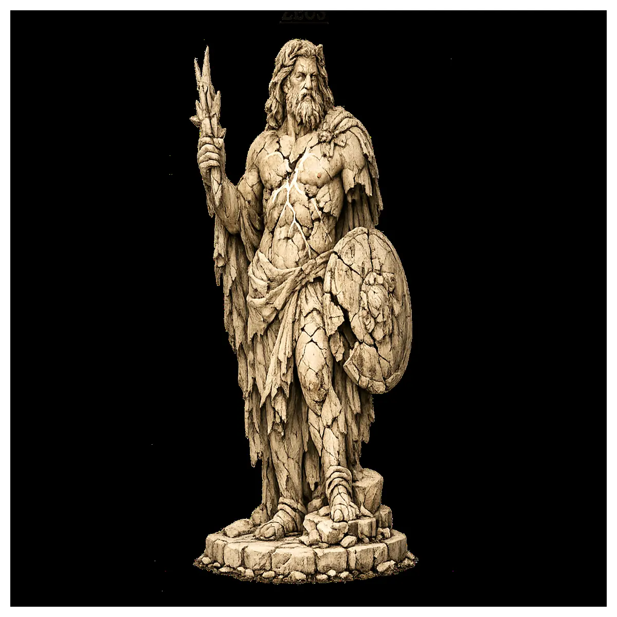 zeus greek statue broken gods mythological decor home office art piece collection gift