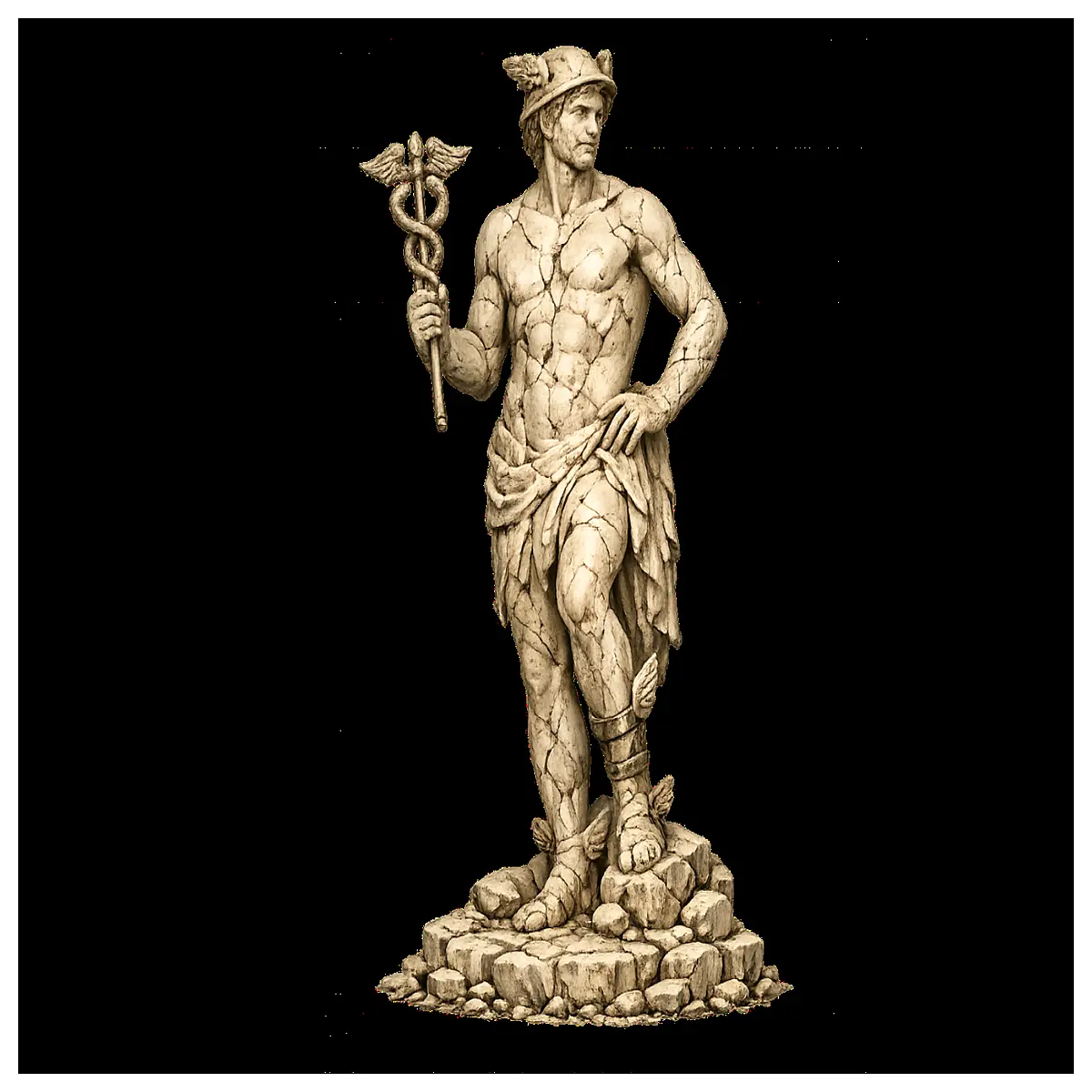 greek statue broken god mythological decor resin figurine home office shelf piece ancient history art collectible