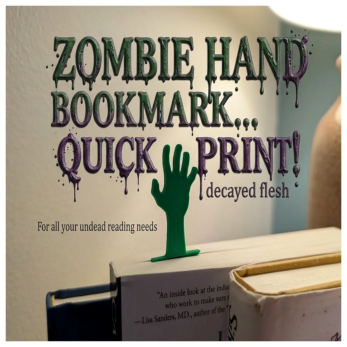 halloween prop book bookmark spooky skeleton hand decorative reading accessory instant print diy craft party favor
