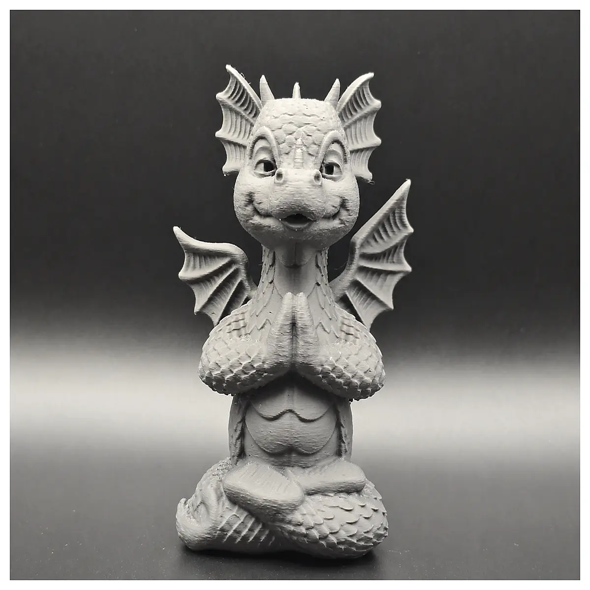 meditating dragon statue resin garden decor zen balance yoga center piece indoor outdoor fantasy creature home decor