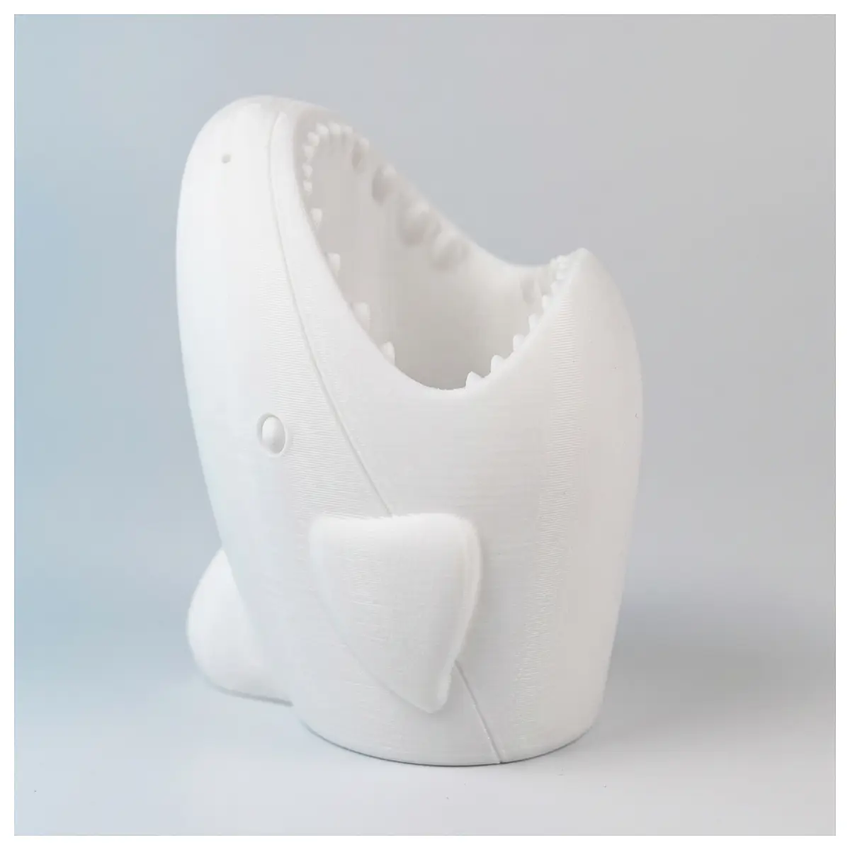 printed shark pen holder no support required desktop organizer for office supplies cool desk accessory resin