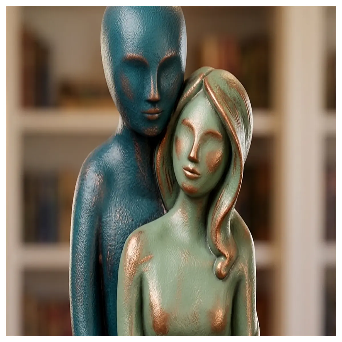 hugging couple statue bronze home decor romantic anniversary wedding couple art sculpture living room ornament