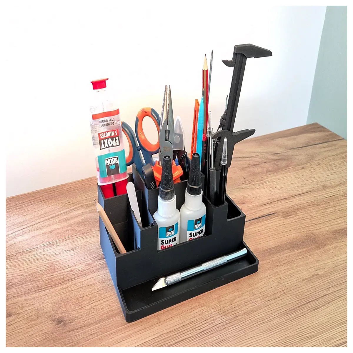 desktop organizer craft tool rack storage box for makers diy supplies holder workbench accessories