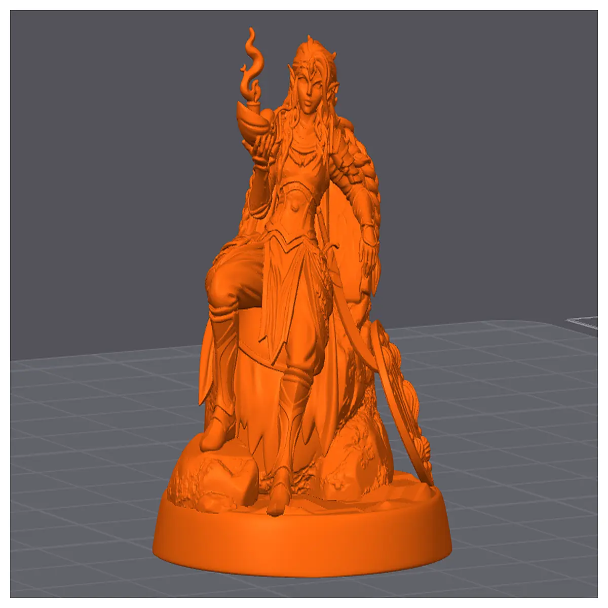 valerie female druid triton miniature figure resin tabletop rpg d d accessory