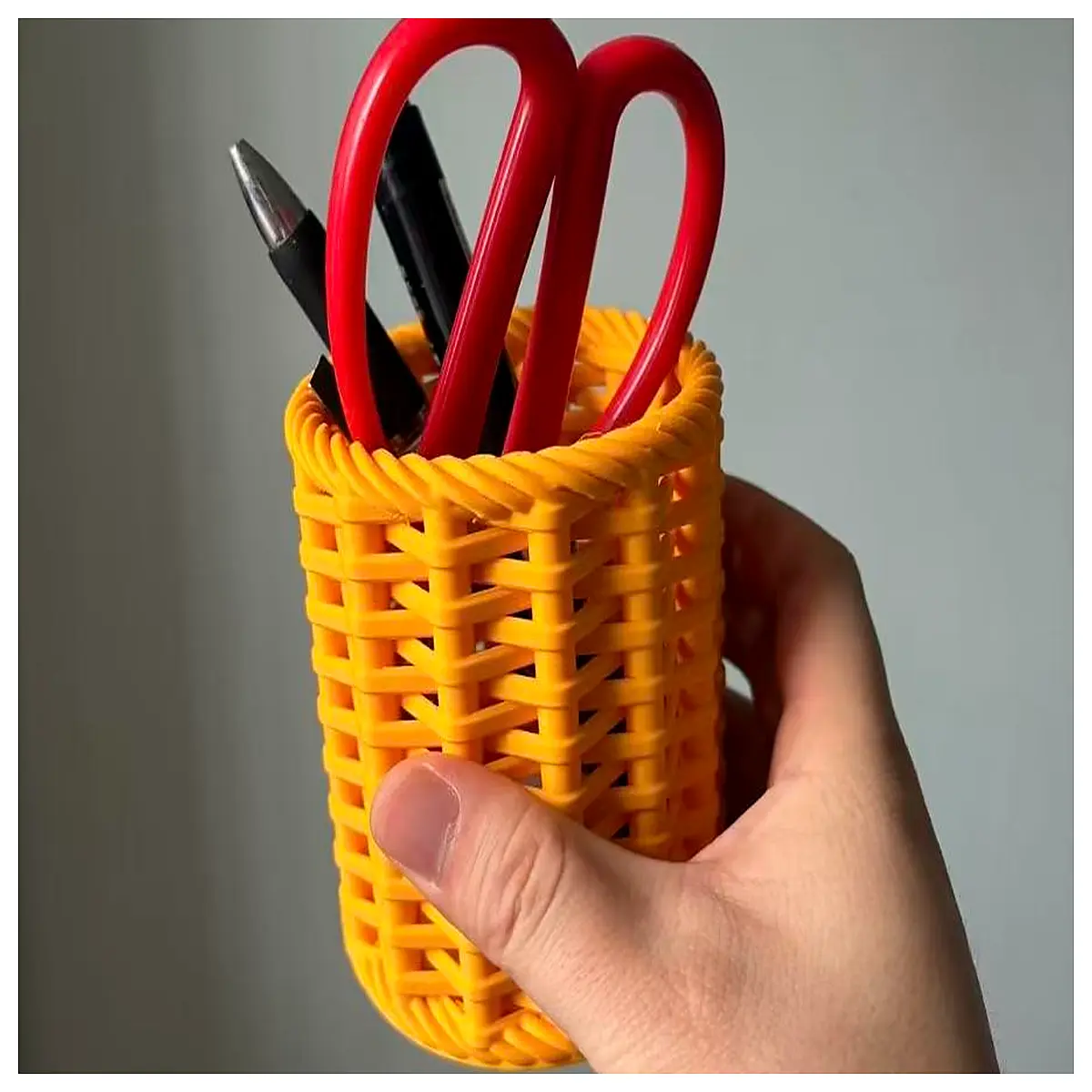woven pen holder desk organizer boho style storage basket for office supplies cute desktop accessories