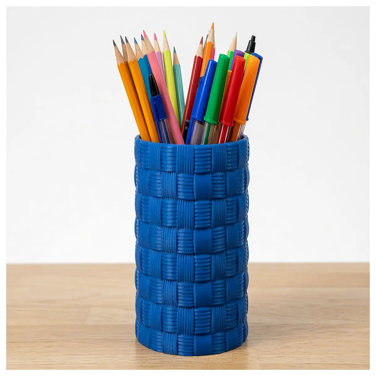 woven basket pencil holder desk organizer boho craft storage container for office supplies