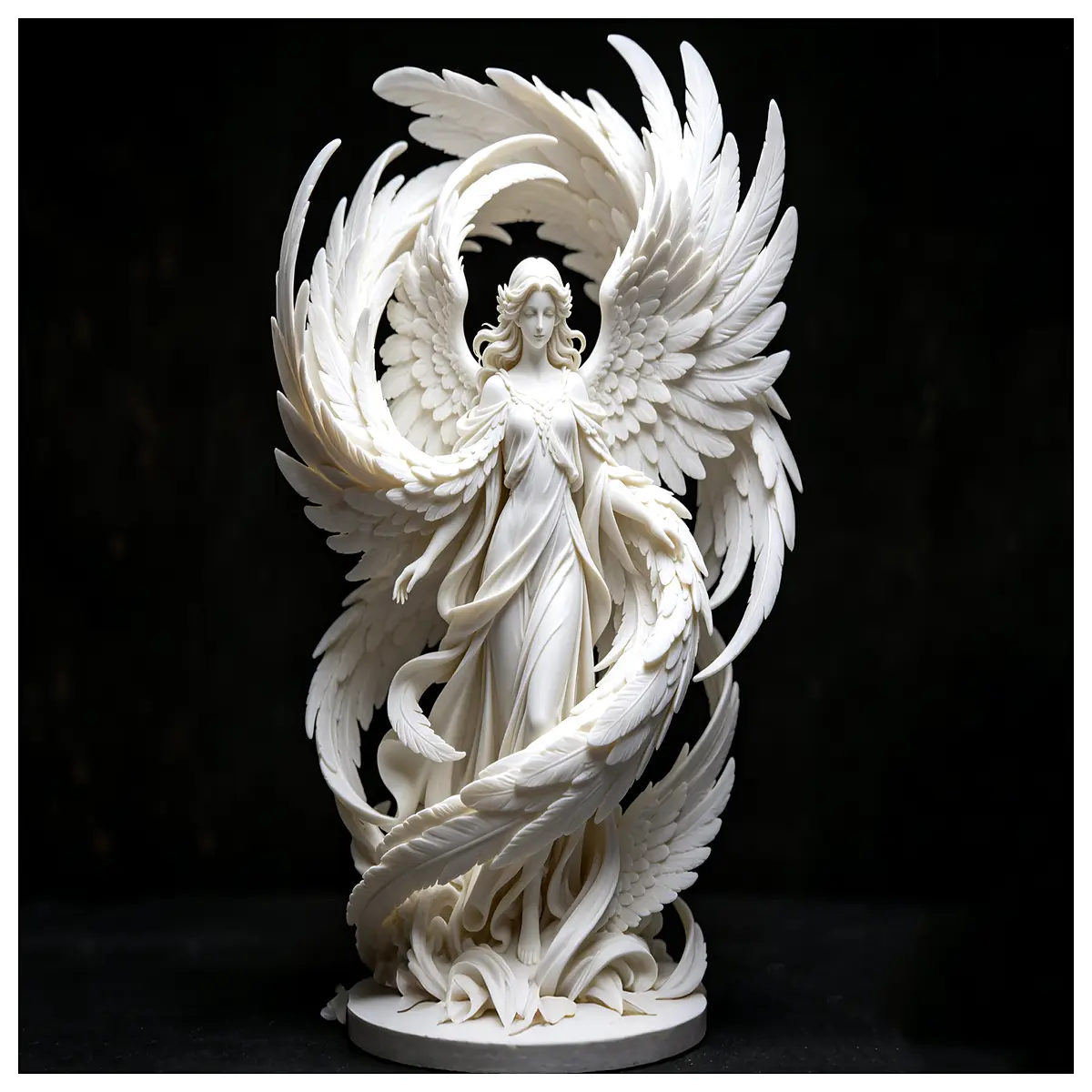 chaotic angel descent figure dark fantasy gothic collectible doll anime style resin statue gothic lolita decor horror aesthetic gift