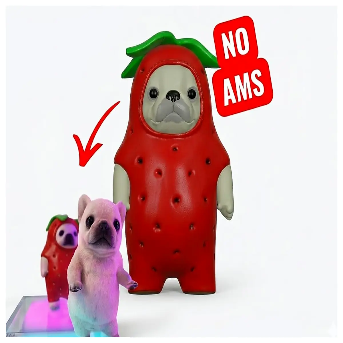 cute strawberry surfing dog meme sticker funny viral internet humor dog lovers