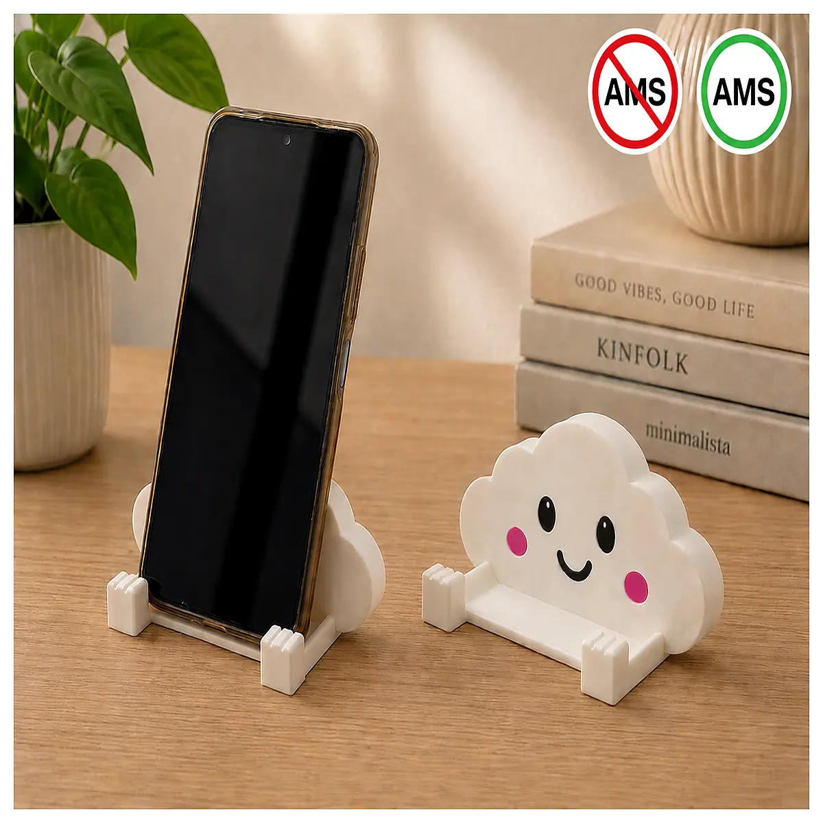 cloud shaped phone holder desktop organizer for tablet charging dock aesthetic room decor