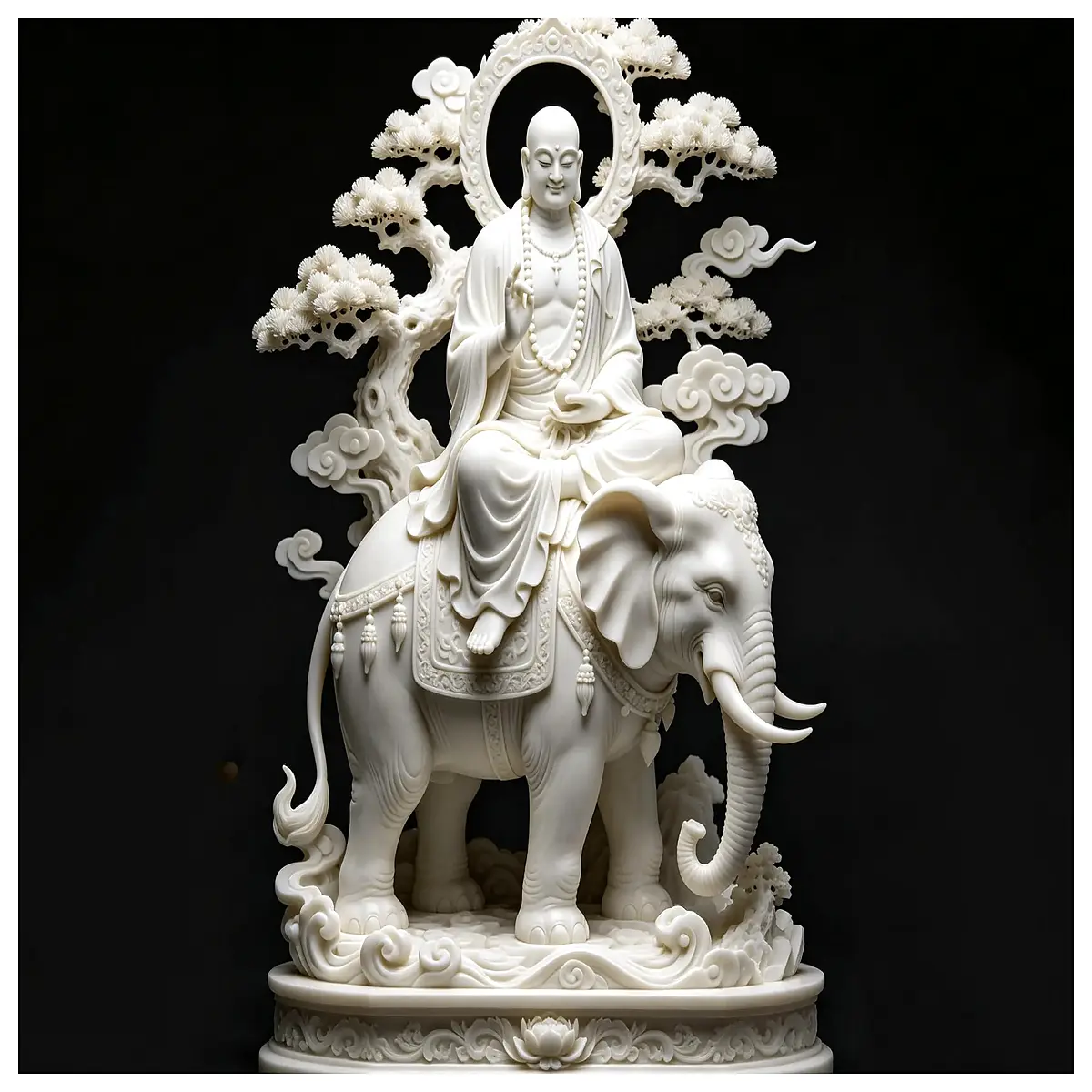18 arhats statue riding elephant buddhist deity resin figurine home altar decor spiritual protection charm
