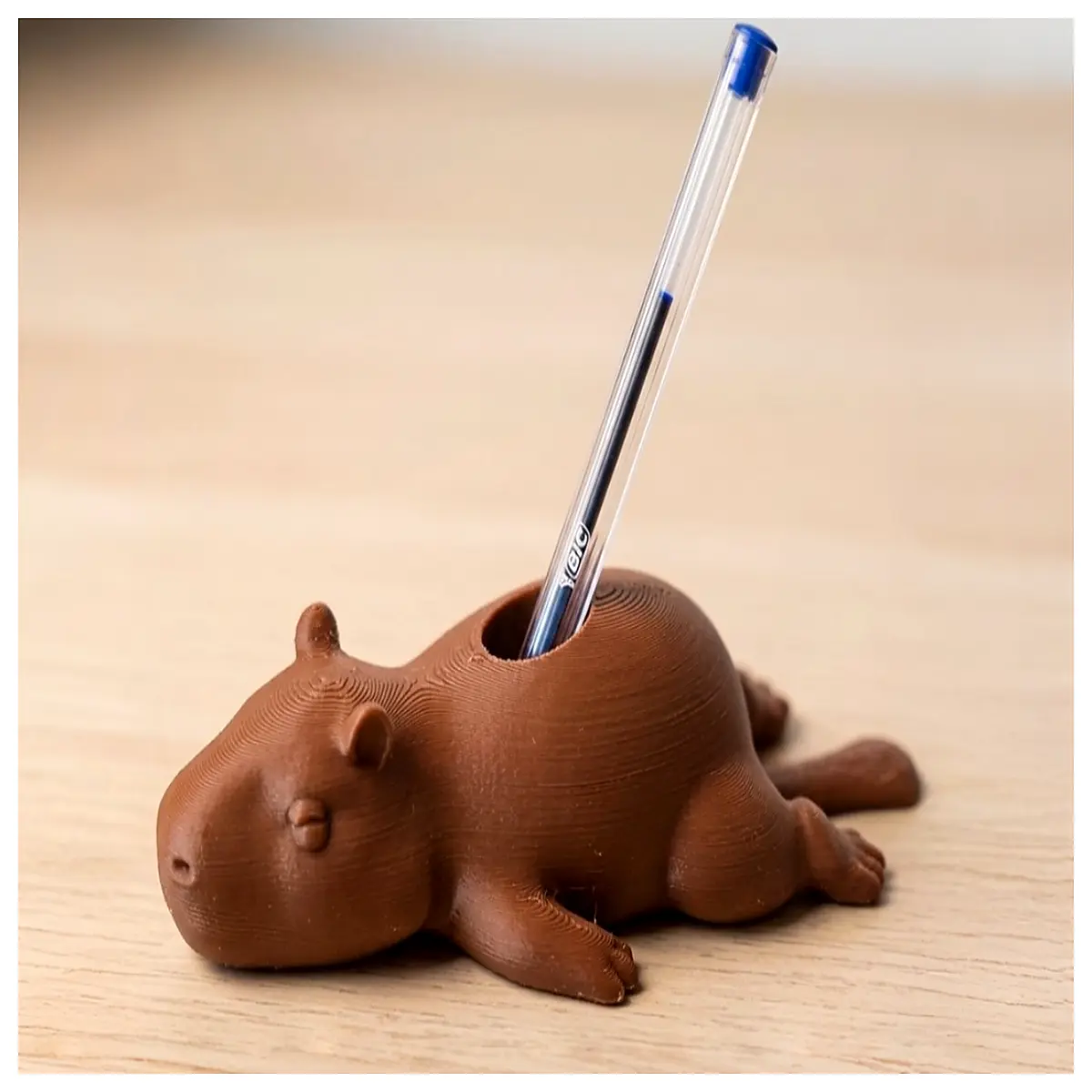 cute capybara desk organizer pen holder cartoon animal stationery storage box office supplies funny cup