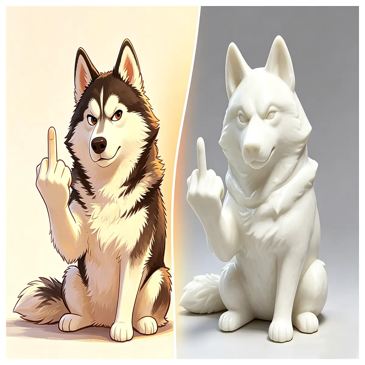 funny siberian husky figurine desk decor quirky office statue lazy dog statue humorous workplace gift cute animal desk ornament silly husky toy for ho