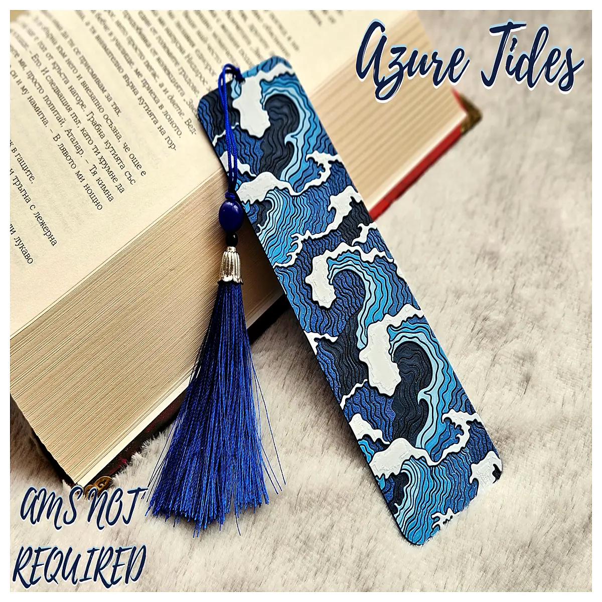 ocean blue bookmark aesthetic literary gift for students reading lover unique design stationery