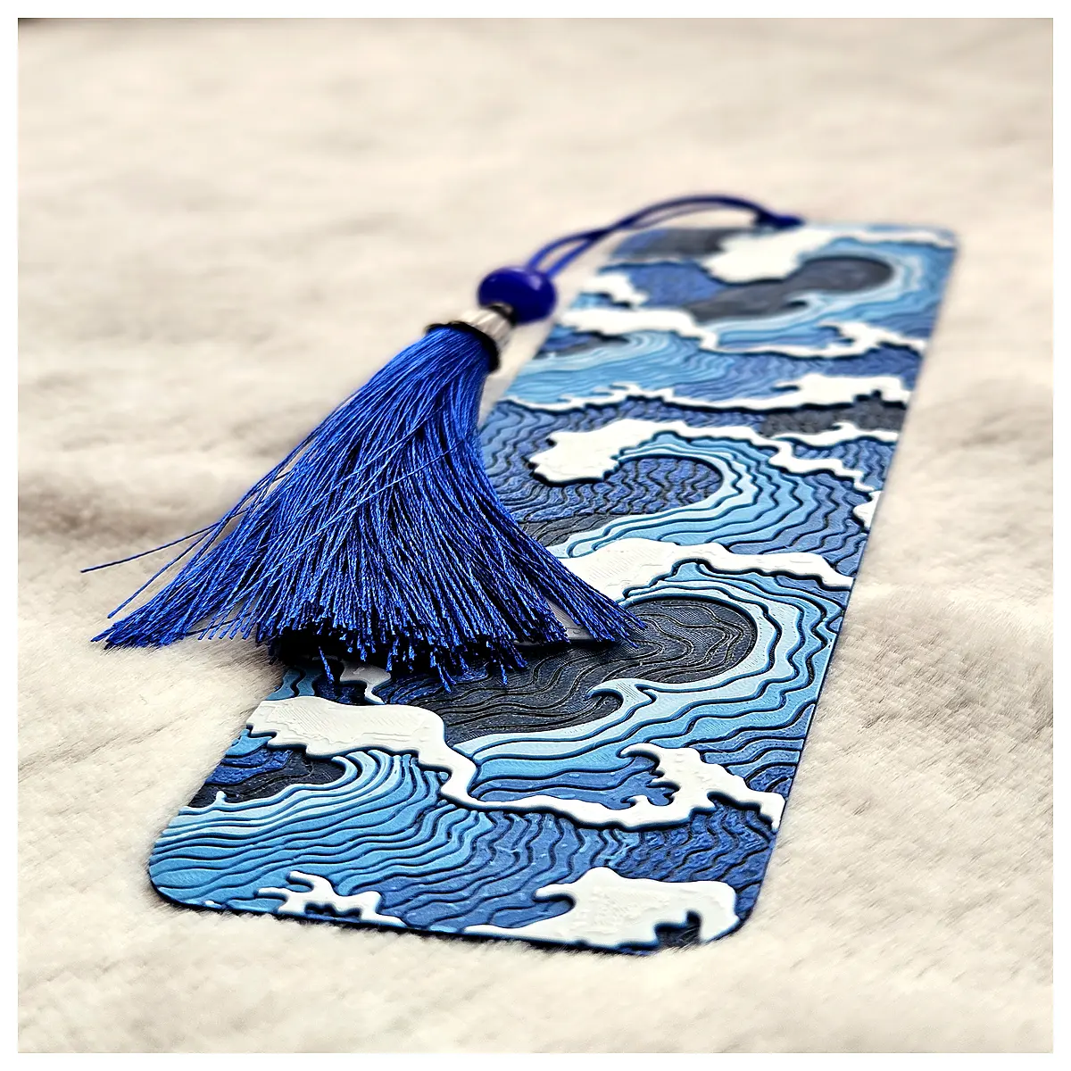 ocean blue bookmark aesthetic literary gift for students reading lover unique design stationery