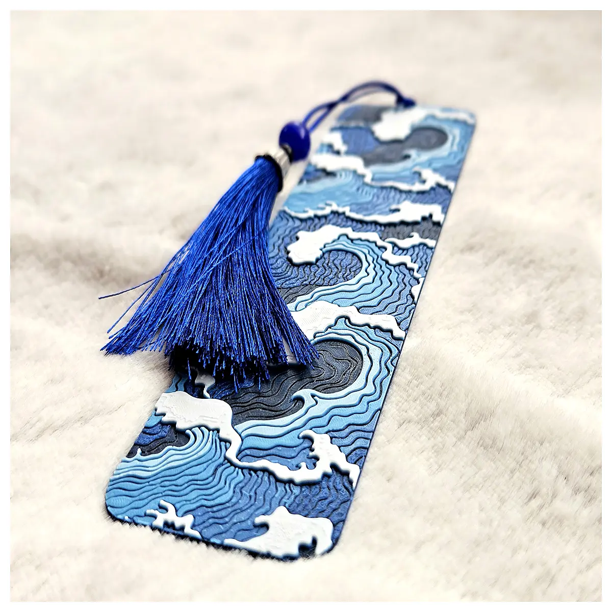 ocean blue bookmark aesthetic literary gift for students reading lover unique design stationery