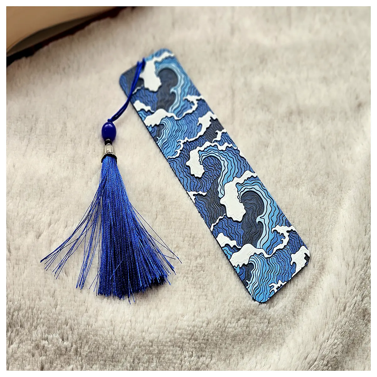 ocean blue bookmark aesthetic literary gift for students reading lover unique design stationery