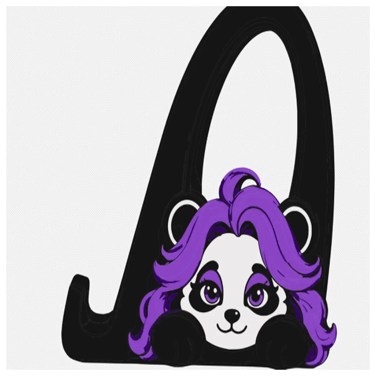 cute purple panda phone holder desk organizer for tablet laptop adjustable grip non slip base