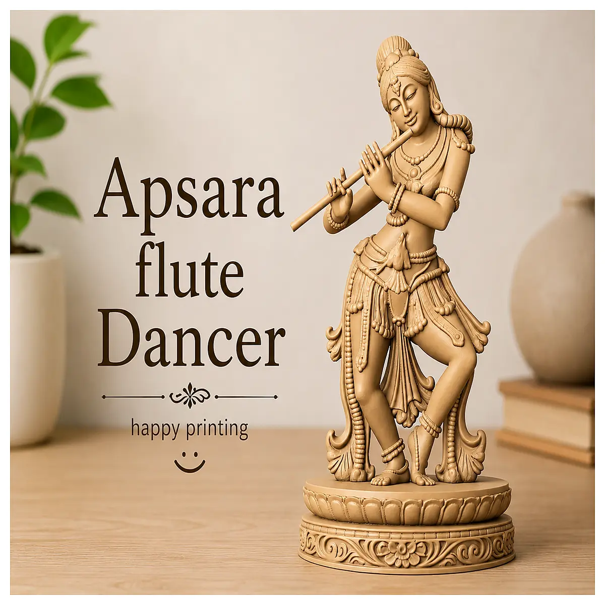 flying flute dancer sculpture printed resin art home decor fantasy figurine collectible statue