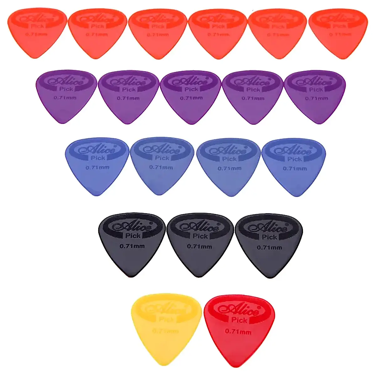 Alice AP-G Guitar Piece, 20 Nylon Picks with Projection