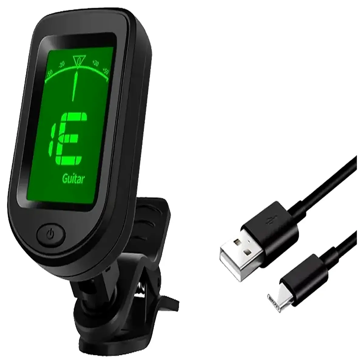Clip-On Guitar Tuner for Guitar, Bass, Violin, and Ukulele